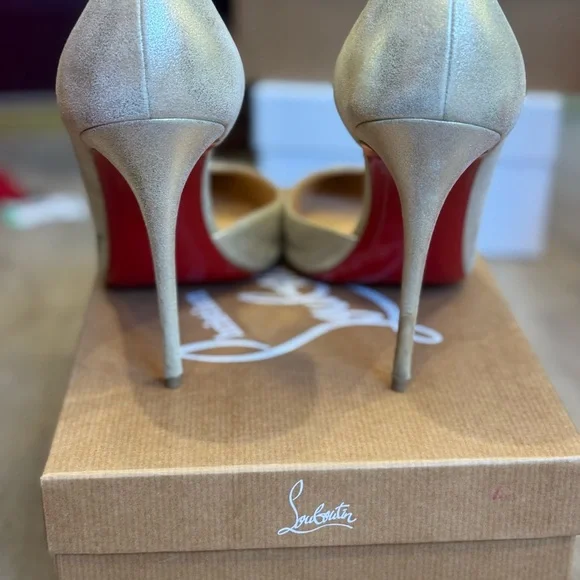 Christian Louboutin Gold Heeled Pumps for Special Occasions